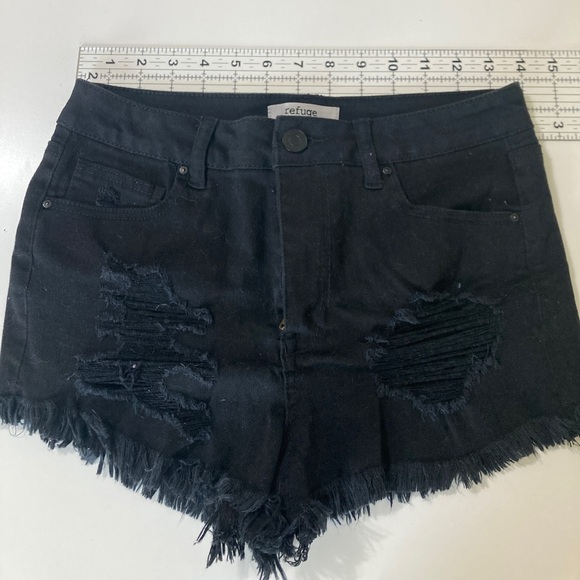 refuge Shorts Refuge Black Jean Booty Short Shorts Size 6 Poshmark